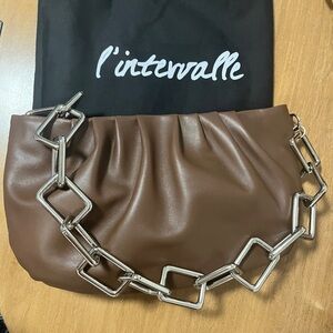 L’Intervalle brown chain bag. Real leather